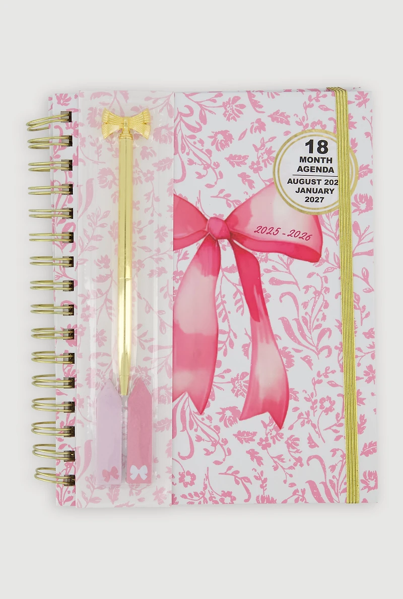 Bow Print Monthly Planner Set