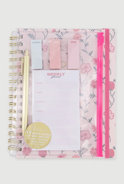 God Is In All Things Floral Monthly Planner Set
