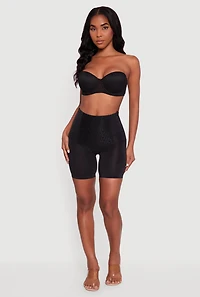 Womens High Waisted Shapewear Shorts, Black,