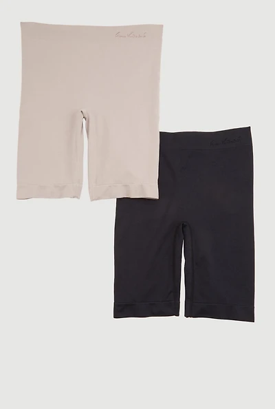 Solid High Waisted Shapewear Bike Shorts 2 Pack