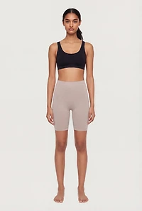 Solid High Waisted Shapewear Bike Shorts 2 Pack