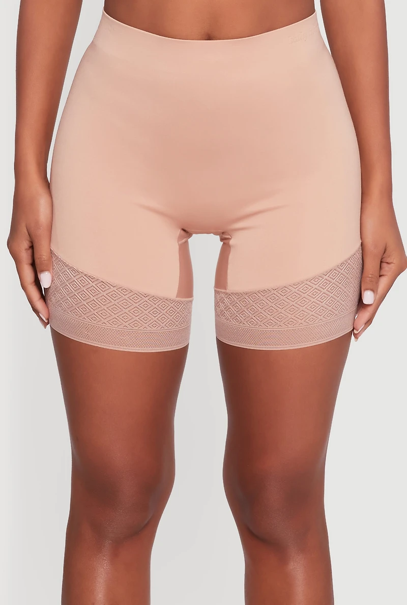 High Waisted Lace Detail Shapewear Shorts 2 Pack