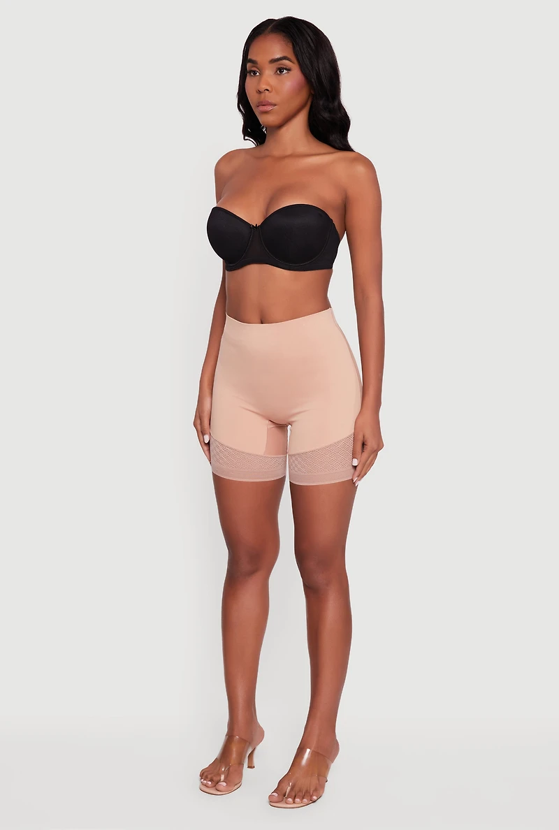 High Waisted Lace Detail Shapewear Shorts 2 Pack