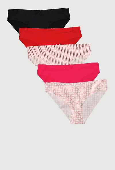 Assorted Laser Cut Bikini Panties 5 Pack