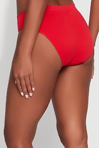 Seamless Rib Knit Basic Bikini Panty