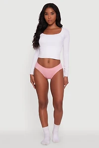 Seamless Rib Knit Basic Bikini Panty