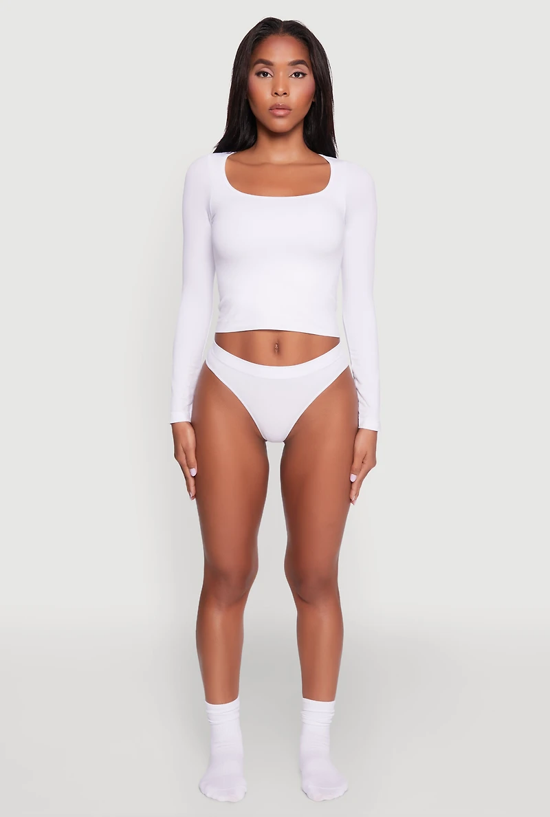 Seamless Laser Cut Thong Panty