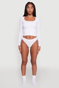 Seamless Laser Cut Thong Panty