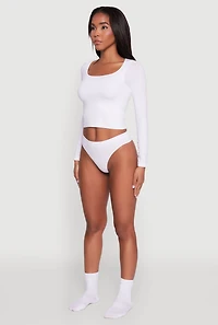 Seamless Laser Cut Thong Panty