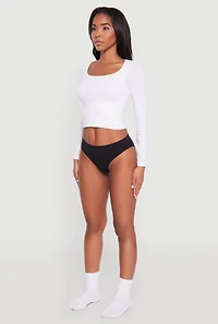 Basic Seamless Solid Bikini Panty