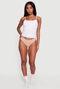 Solid Seamless Ribbed Knit Bikini Panty