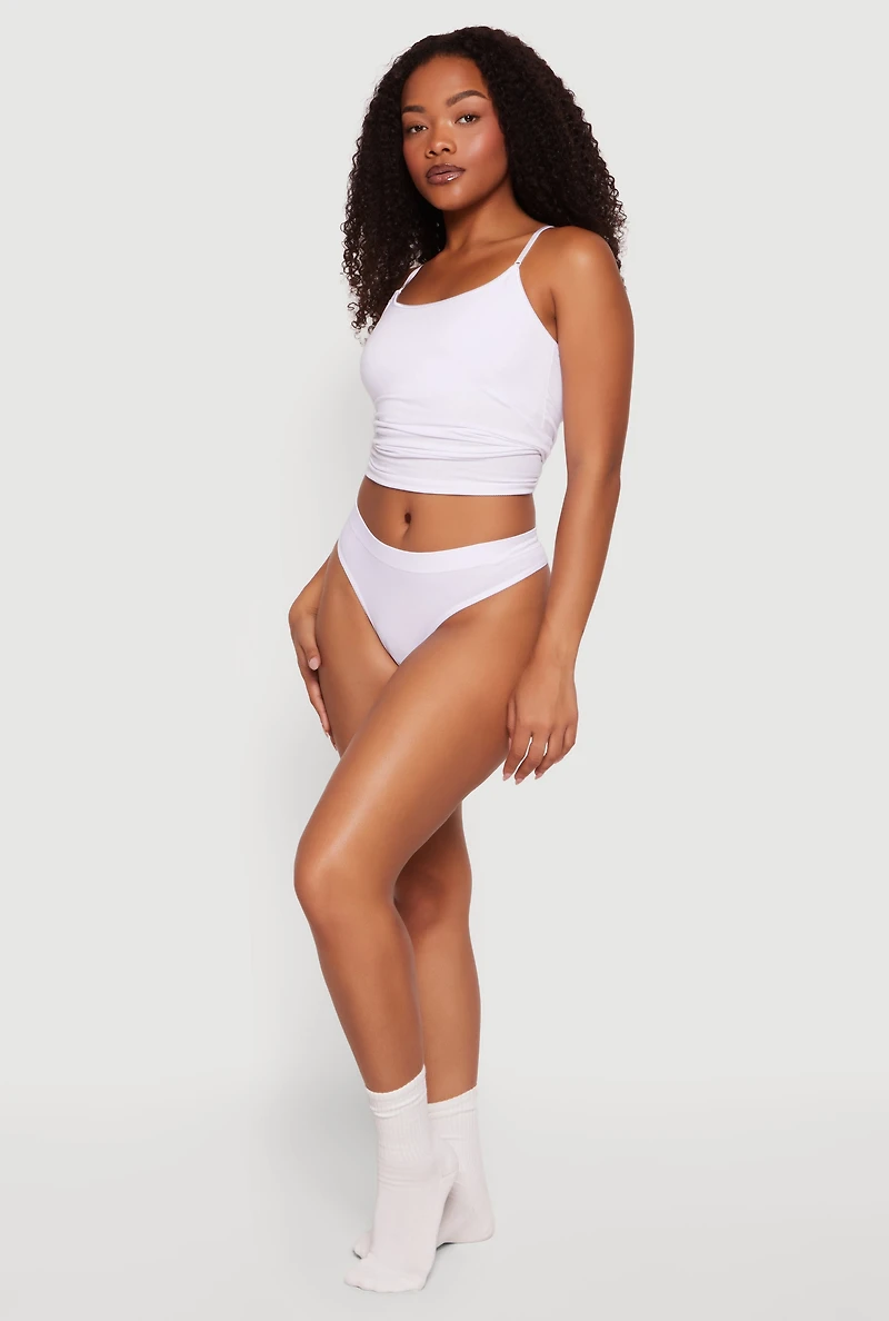Solid Seamless Thong Panty