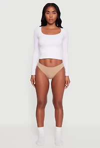 Seamless Solid Bikini Underwear