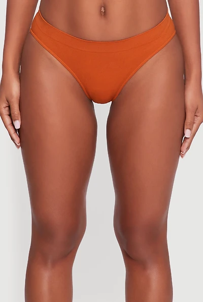 Trendy Seamless Solid Bikini Panty