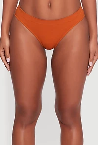 Trendy Seamless Solid Bikini Panty
