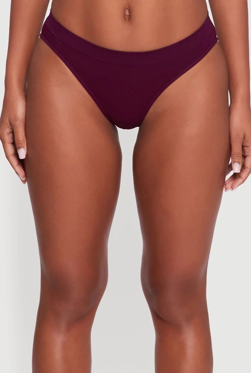 Trendy Seamless Solid Bikini Panty