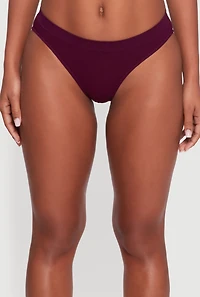 Trendy Seamless Solid Bikini Panty