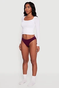 Trendy Seamless Solid Bikini Panty