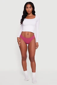 Trendy Seamless Solid Bikini Panty