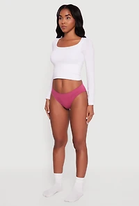 Trendy Seamless Solid Bikini Panty