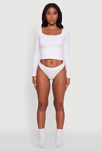 Stylish Solid Seamless Thong Panty