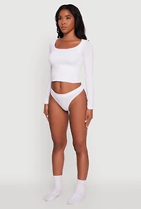 Stylish Solid Seamless Thong Panty