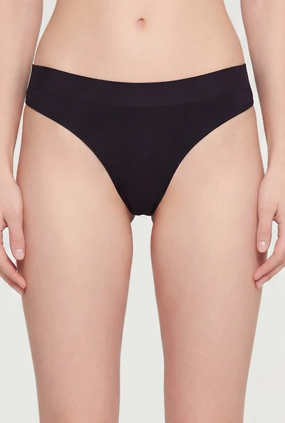 Trendy Solid Seamless Thong Panty