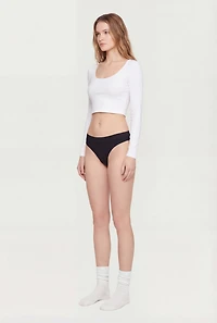 Trendy Solid Seamless Thong Panty