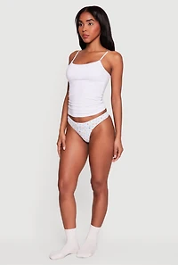 Lobster Print Seamless Laser Cut Thong Panty