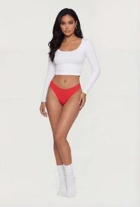 Trendy Solid Thong Panty