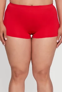 Plus Seamless Ribbed Knit Boyshot Panty