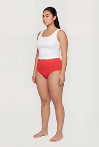 Plus Seamless Ribbed Knit Bikini Panty