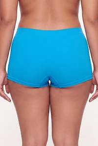 Plus Seamless Ribbed Knit Boyshort Panty