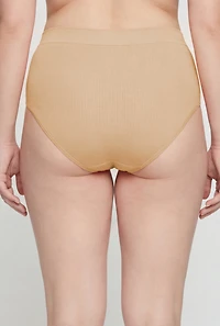 Plus Ribbed Knit High Waist Bikini Panty