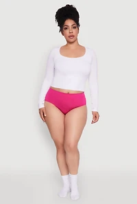Womens Plus Size Seamless Bikini Panty, Pink, Size 3X