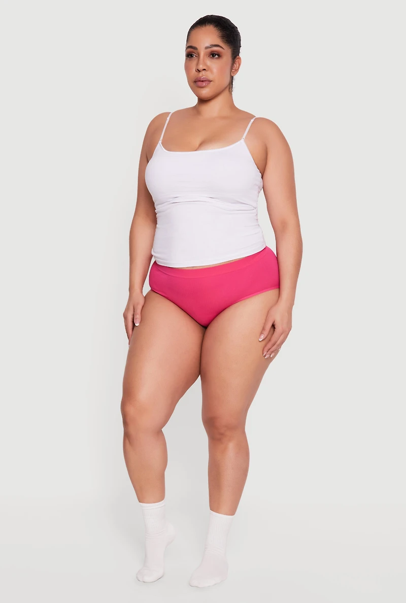 Plus Seamless Rib Knit Bikini Panty