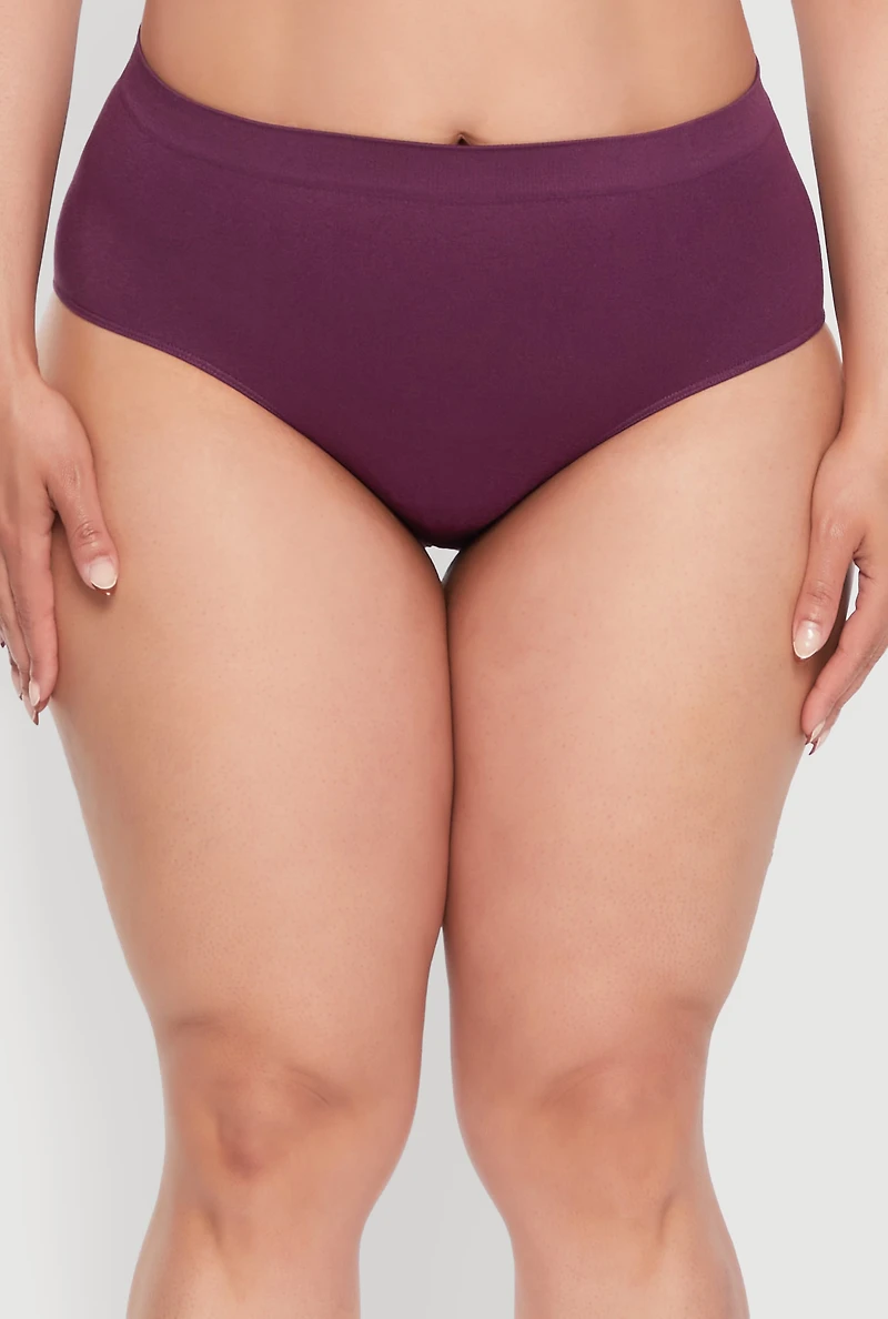Plus Solid Seamless Bikini Panty