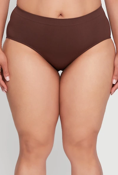 Plus High Waisted Seamless Hipster Panty