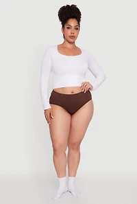 Plus High Waisted Seamless Hipster Panty