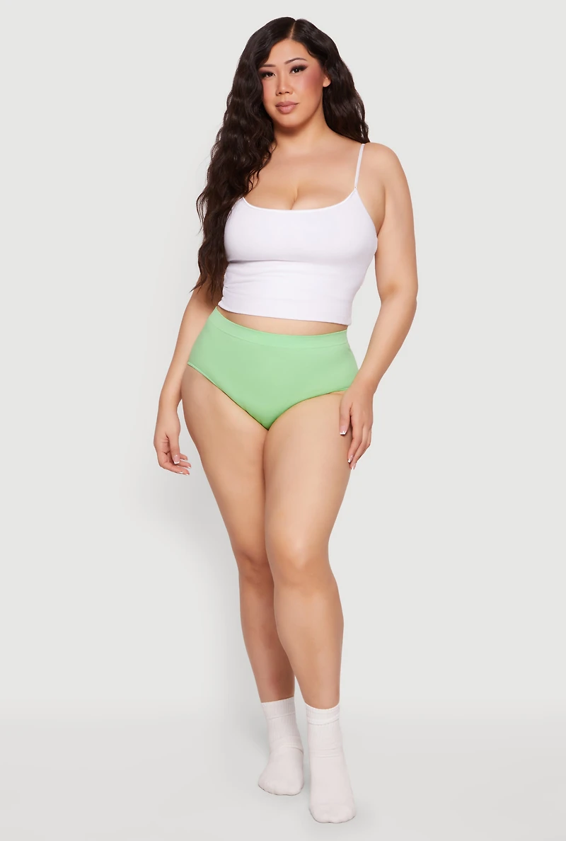 Plus Solid Seamless Bikini Panty