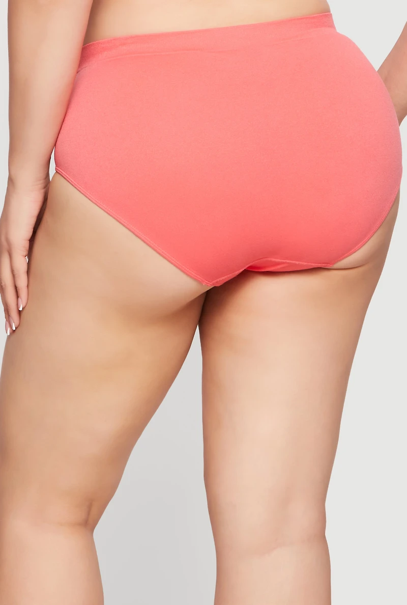 Plus Solid Seamless Bikini Panty