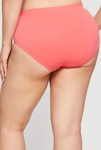 Plus Solid Seamless Bikini Panty