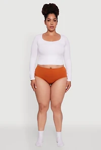 Womens Plus Size Seamless High Waist Hipster Panty, Orange, Size 2X