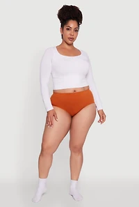 Womens Plus Size Seamless High Waist Hipster Panty, Orange, Size 2X