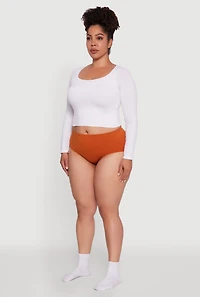Womens Plus Size Seamless High Waist Hipster Panty, Orange, Size 2X