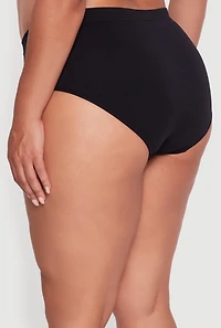 Plus Solid Seamless High Waisted Hipster Panty