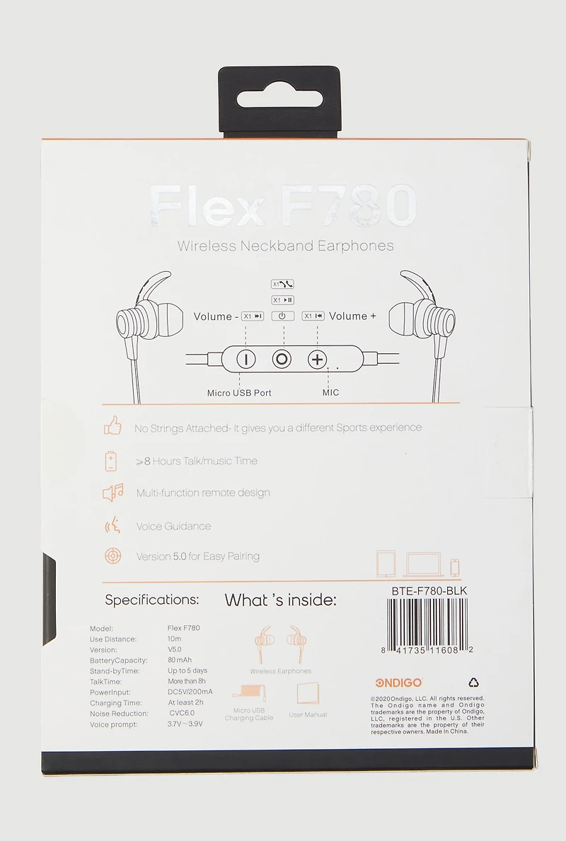 Wireless Neckband Earphones, Black