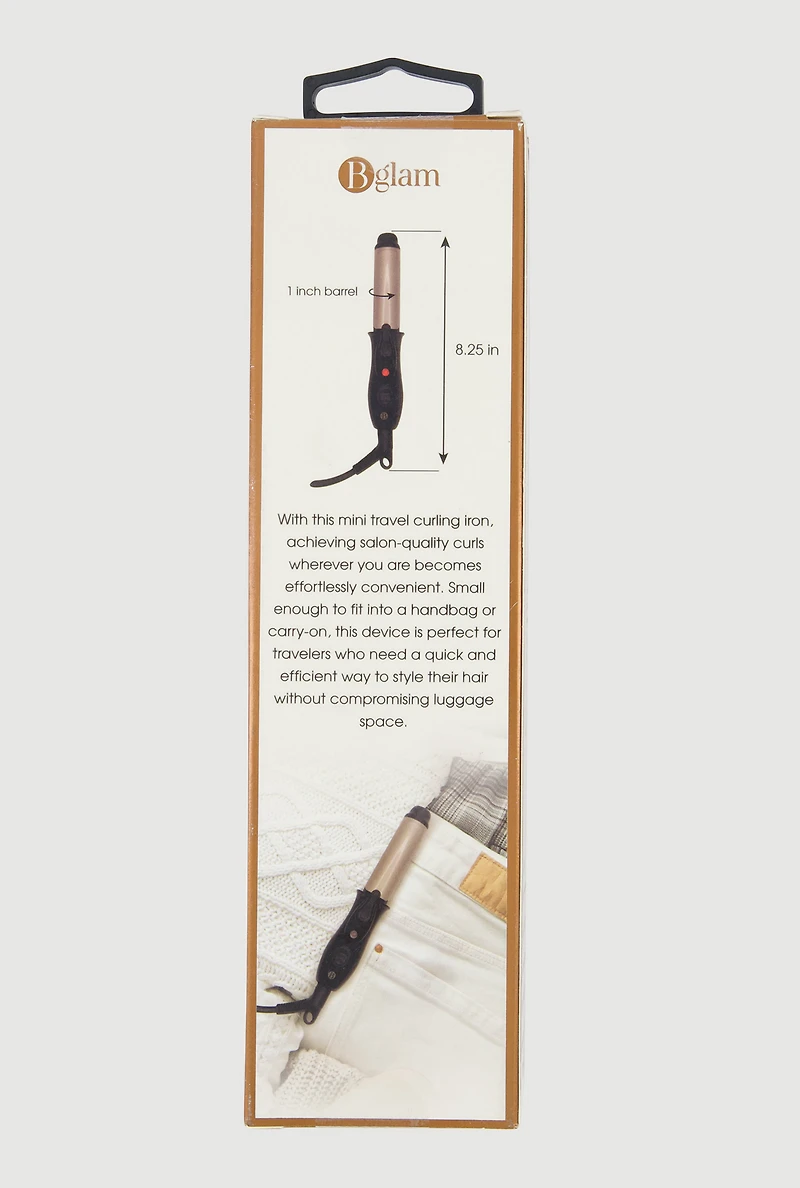 Womens 1 Inch Mini Curling Iron, Black