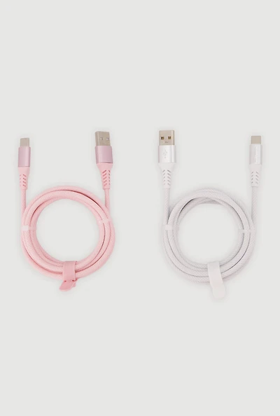 USB-A To Type-C Fast Charging Cables 2 Pack