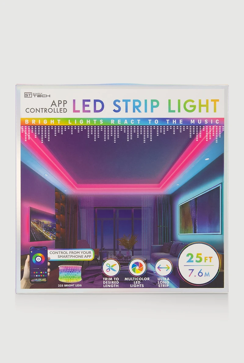 App Controlled LED Strip Light 25 FT, Multi